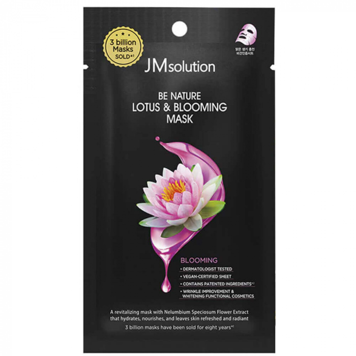 JMsolution Маска тканевая увлажняющая с экстрактом лотоса Be Nature Lotus & Blooming Mask 24 мл