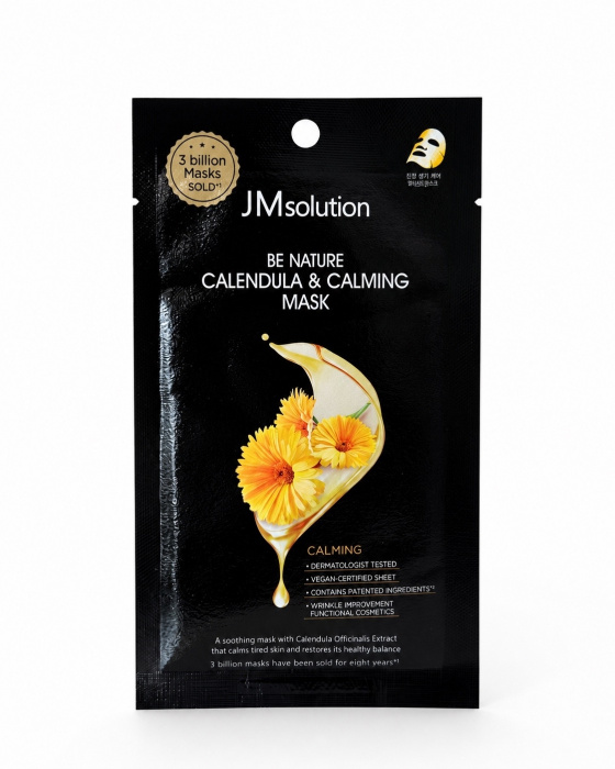 JMsolution Успокаивающая тканевая маска c экстрактом Be Nature Calendula & Calming Mask 24 мл