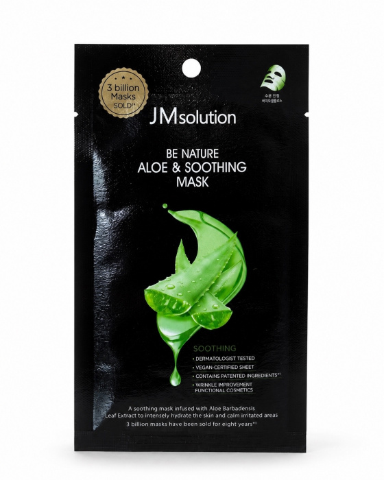 JMsolution Успокаивающая маска с экстрактом алоэ Be Nature Aloe & Soothing Mask 24 мл